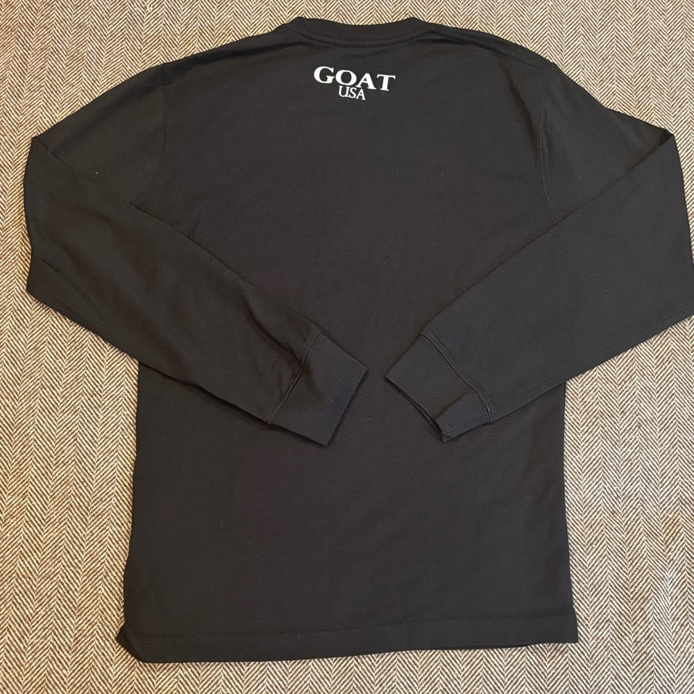 Goat USA Men’s Crew Neck Long Sleeve Short Black Size Small - Picture 3 of 5